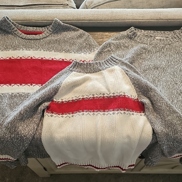 St. John's Bay Gray, Red, and White Sweater - Picture 1 of 7